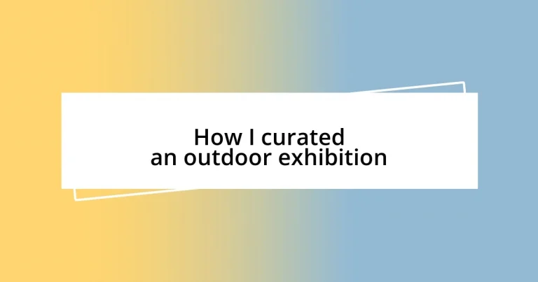 How I curated an outdoor exhibition