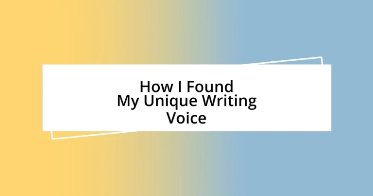 How I Found My Unique Writing Voice