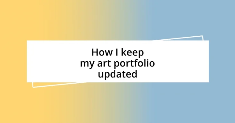 How I keep my art portfolio updated