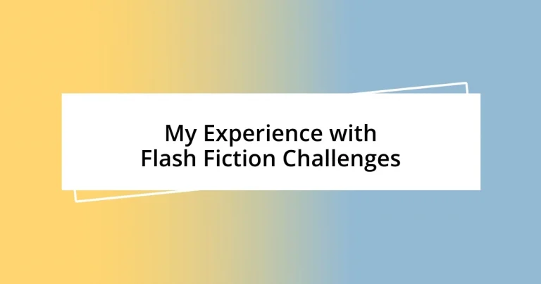 My Experience with Flash Fiction Challenges