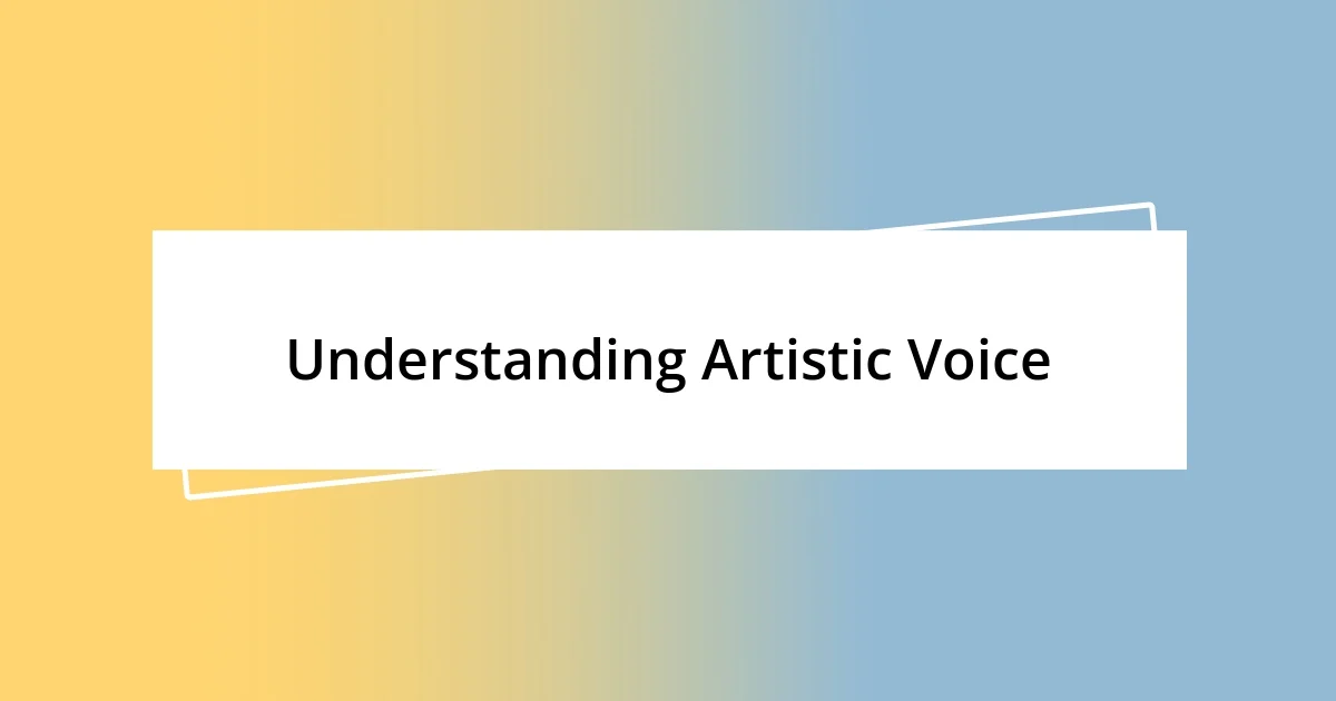 Understanding Artistic Voice